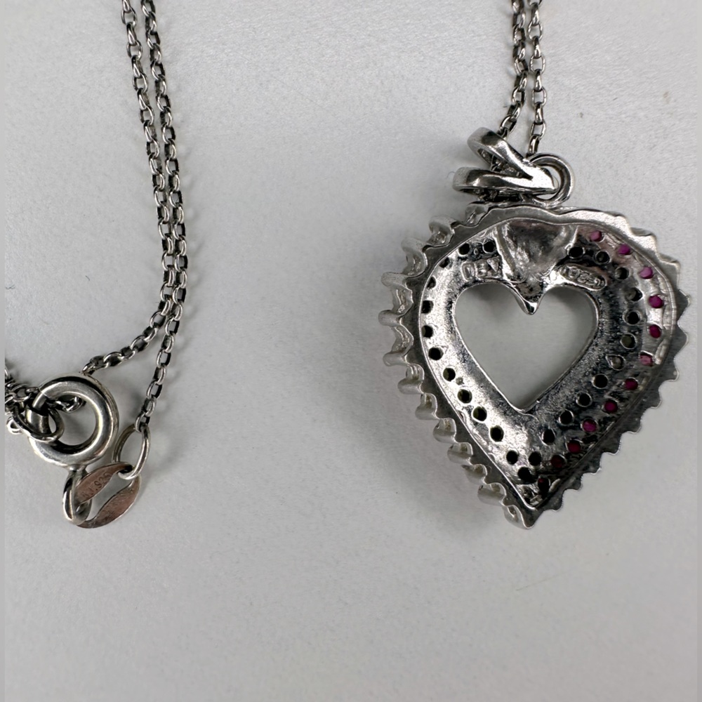 Ruby And Diamond Silver Necklace. - image 2